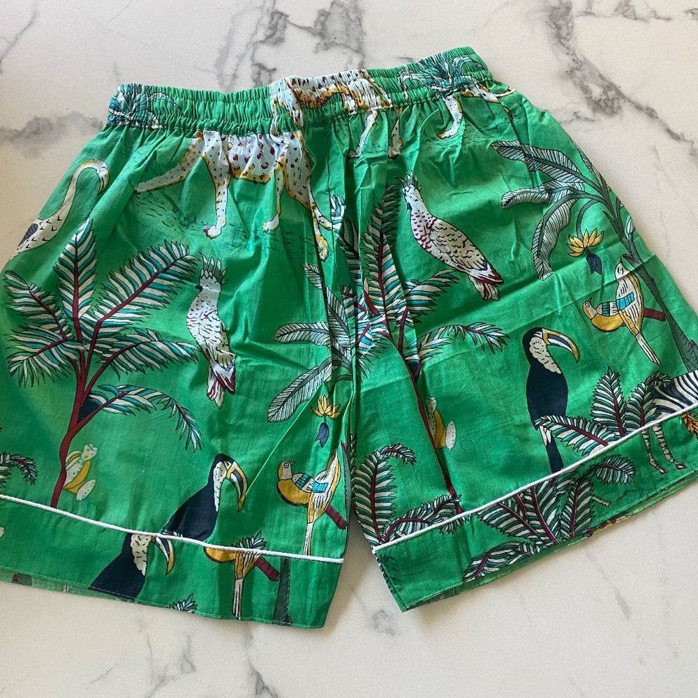 NWOT Handmade Hand block Print Cotton Pajama Shorts Various Sizes